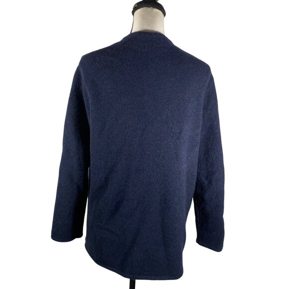 Jenni Kayne Womens Navy Wool Yak Blend open front Cardigan sweater S quiet luxur - Picture 3 of 9
